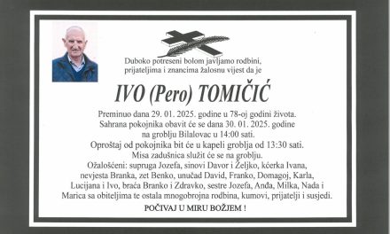 Preminuo je Ivo Tomičić