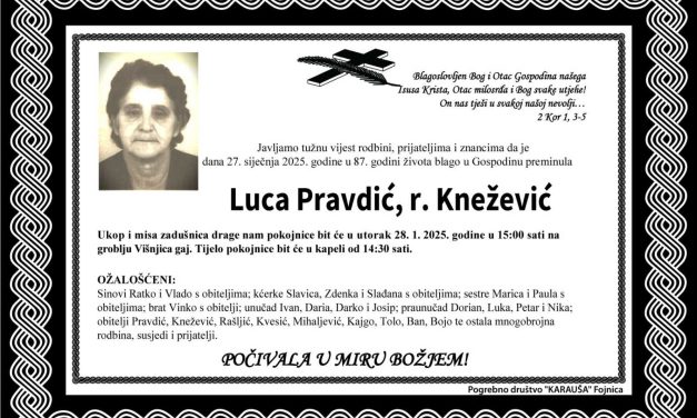 Preminula je Luca Pravdić, rođ. Knežević