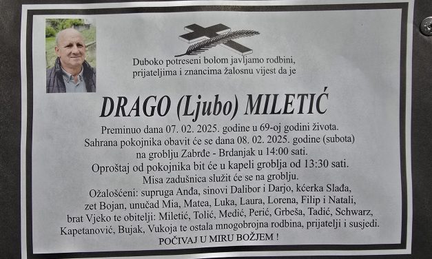 Preminuo je Drago Miletić