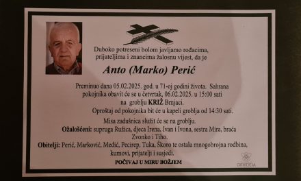 Preminuo je Anto Perić