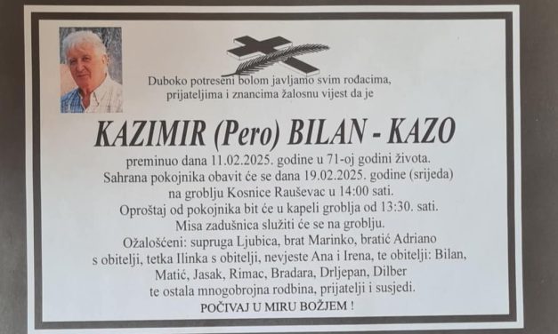 Preminuo je Kazimir Bilan – Kazo