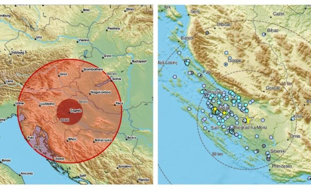 Dva potresa u razmaku od svega nekoliko minuta zatresla prvo Zagreb, a onda i Zadar i okolicu