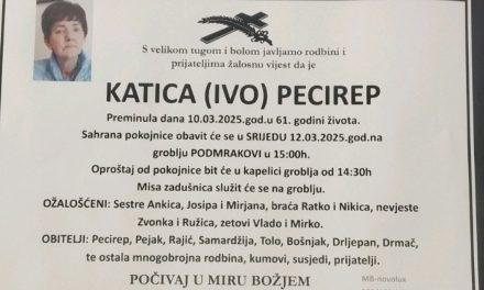 Preminula je Katica Pecirep