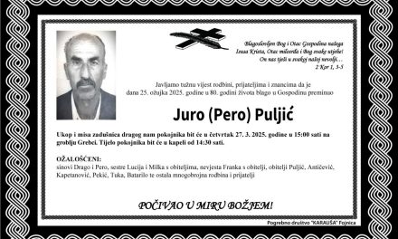 Preminuo je Juro Puljić