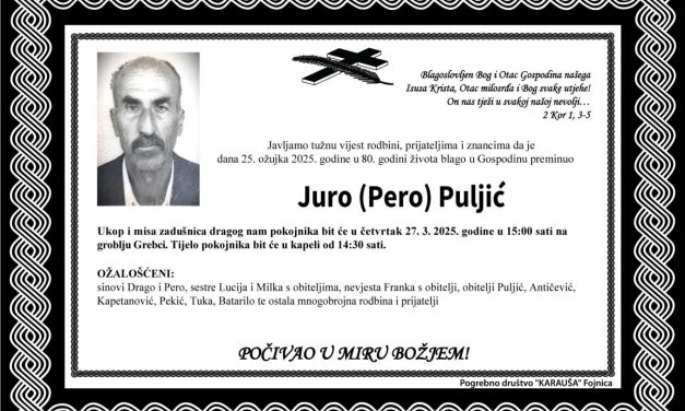 Preminuo je Juro Puljić