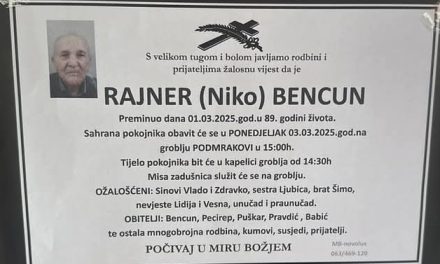 Preminuo je Rajner Bencun