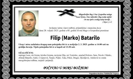 Preminuo je Filip Batarilo