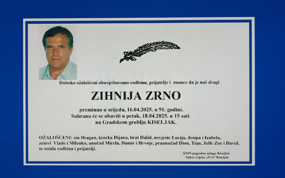 Preminuo je Zihnija Zrno