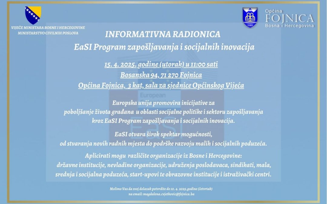 EaSI program zapošljavanja i socijalnih inovacija