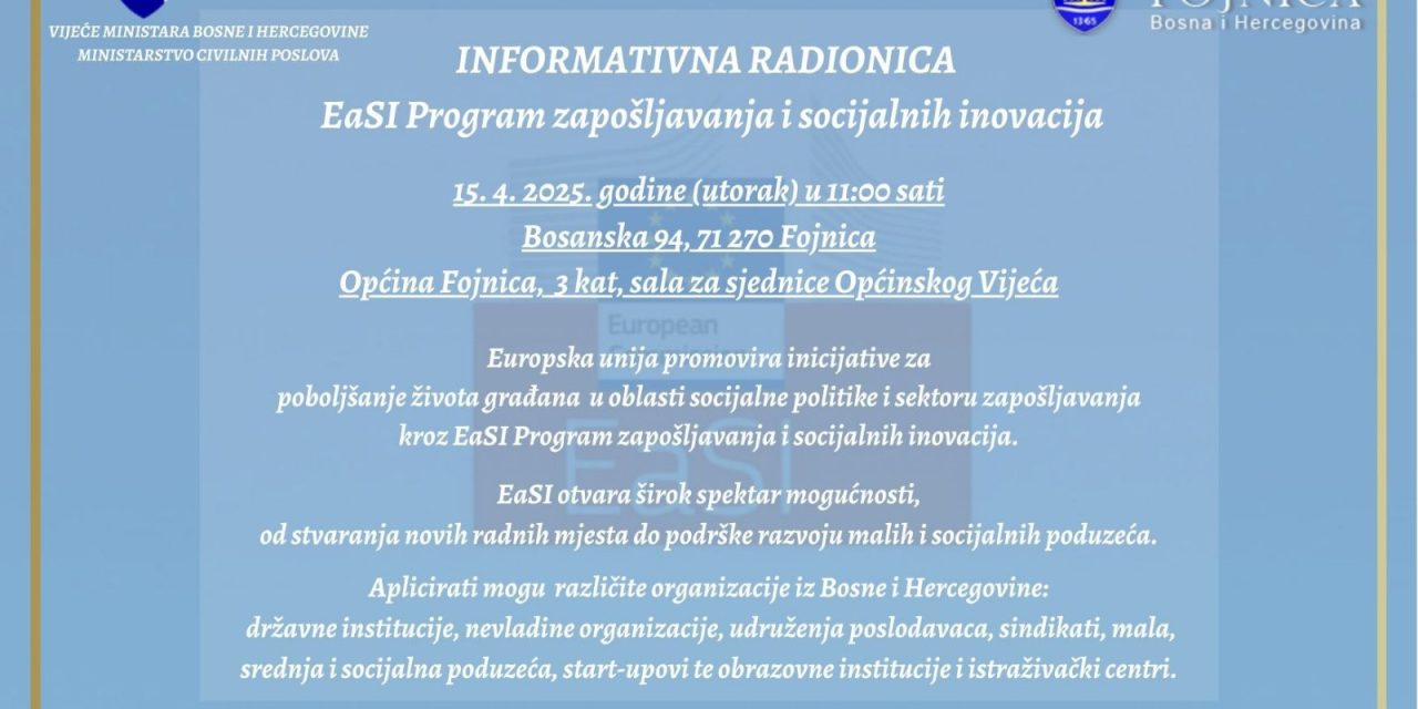 EaSI program zapošljavanja i socijalnih inovacija