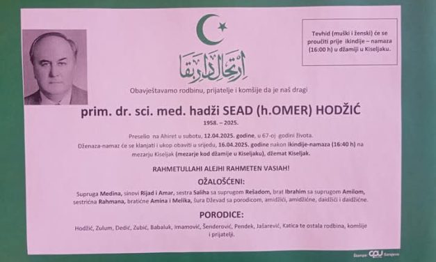 Preminuo je prim.dr.sci.med. hadži Sead Hodžić