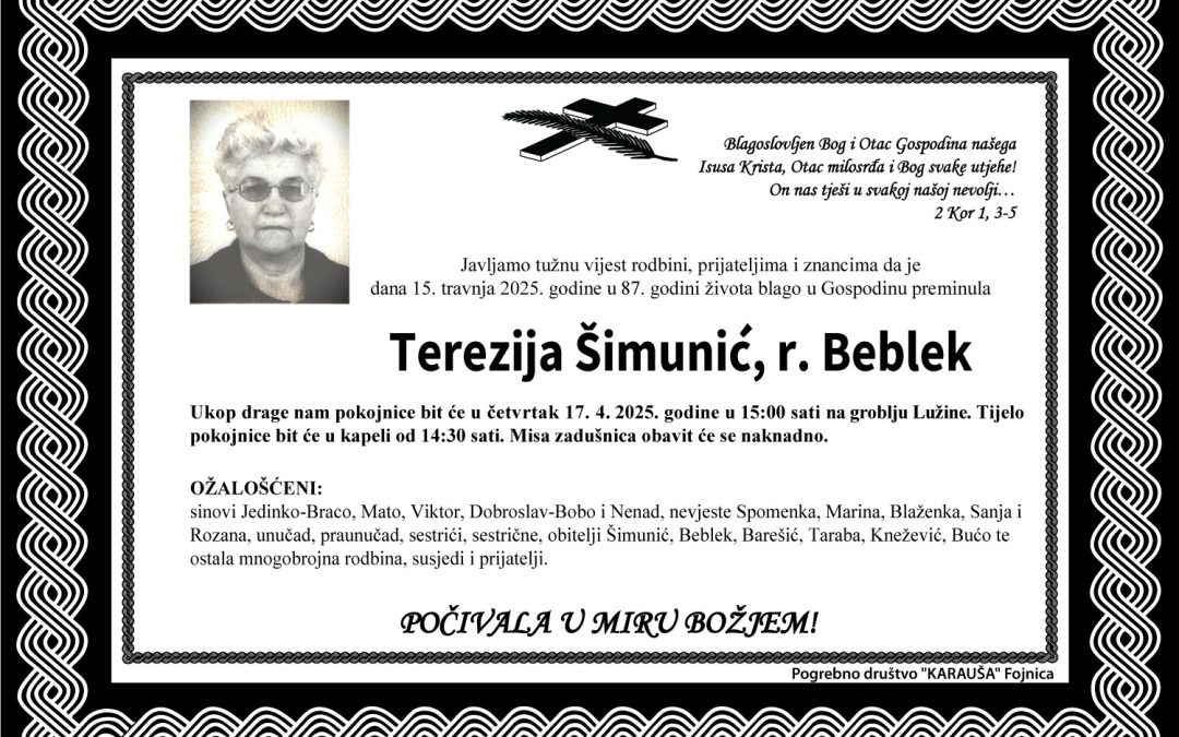 Terezija Šimunić, rođ. Beblek