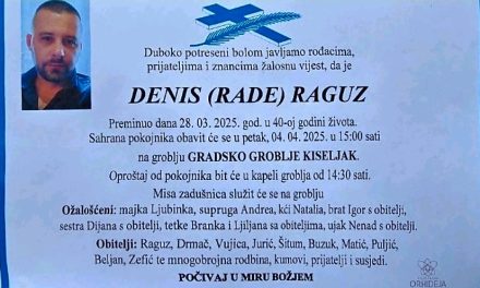 Preminuo je Denis Raguz