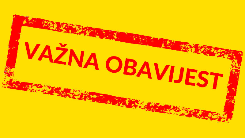 OBAVIJEST STOŽERA ZA CIVILNU ZAŠTITU OPĆINE KISELJAK