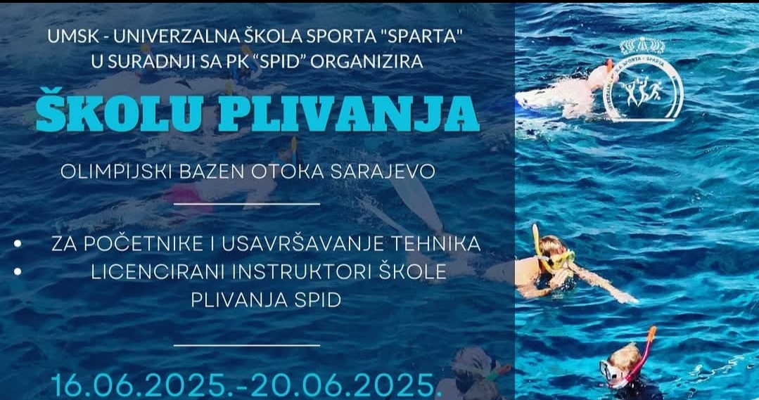 “Škola plivanja 2025” u organizaciji Udruge mladih sportaša Kreševo i Sportske akademije Sparta Kiseljak
