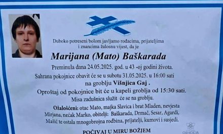 Preminula je Marijana Baškarada