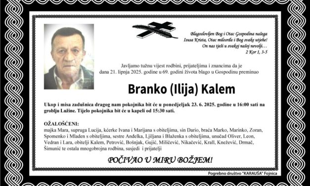 Preminuo je Branko Kalem