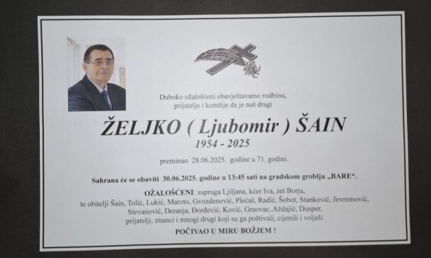 Preminuo je prof. dr. Željko Šain