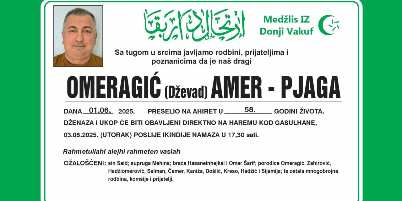 Preminuo je Amer Omeragić-Pjaga
