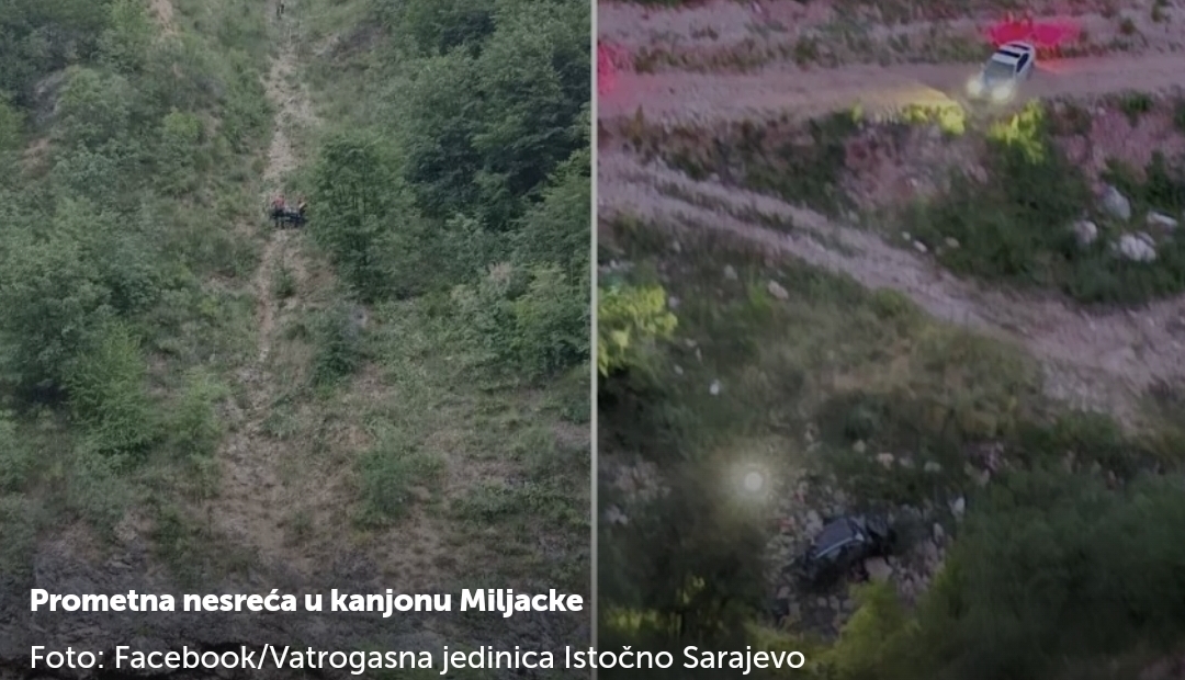 Automobil zagrebačkih registracija sletio u kanjon Miljacke, poginule mama i beba
