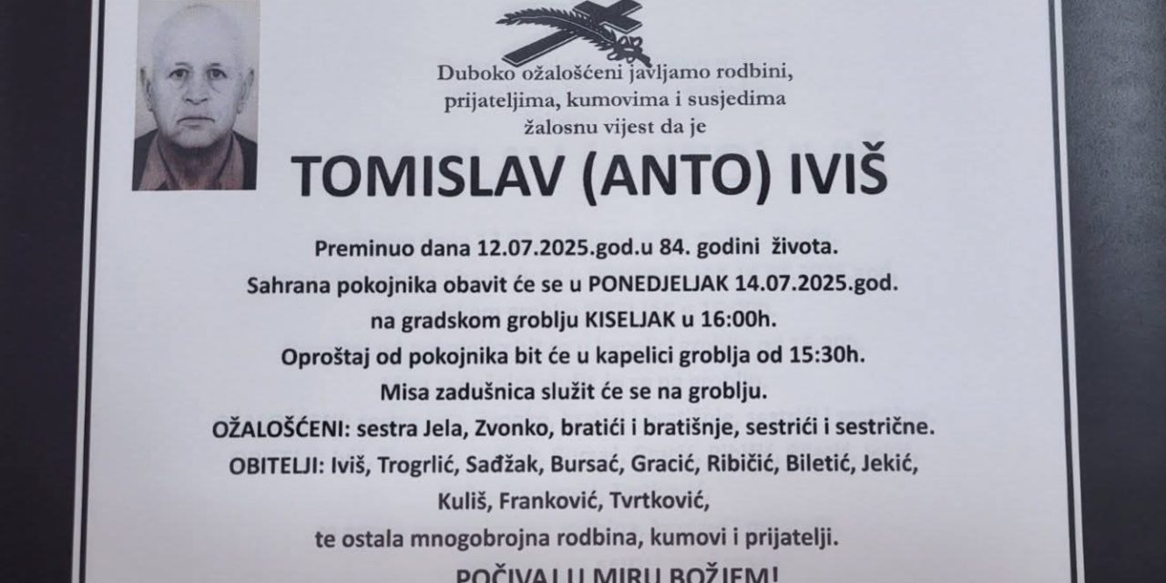 Preminuo je Tomislav Iviš