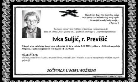 Preminula je Ivka Suljić, rođ. Previšić