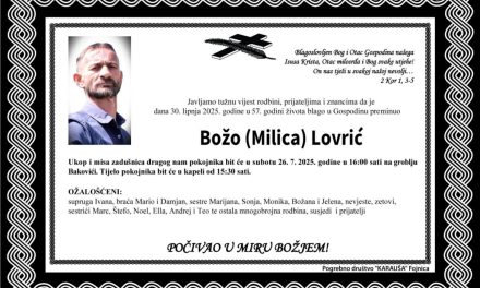 Preminuo je Božo Lovrić