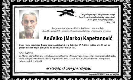 Preminuo je Andelko Kapetanović