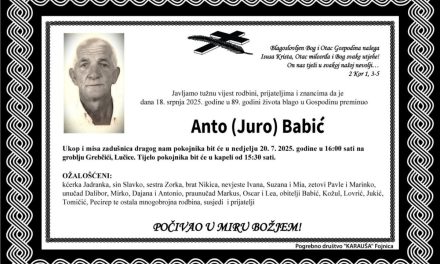 Preminuo je Anto Babić
