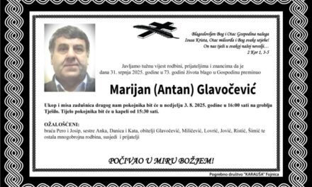 Preminuo je Marijan Glavočević