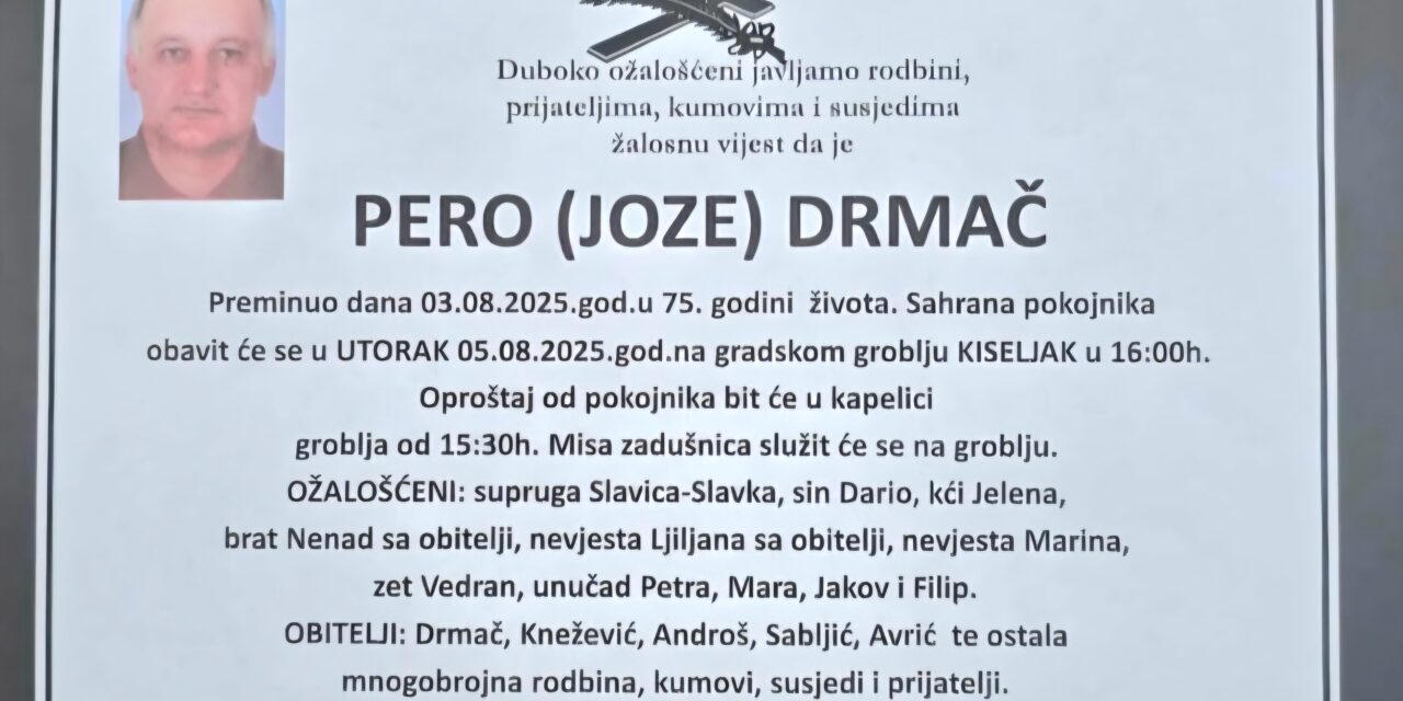 Preminuo je Pero Drmač