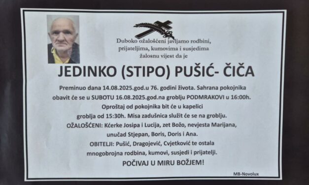 Preminuo je Jedinko Pušić – Čiča