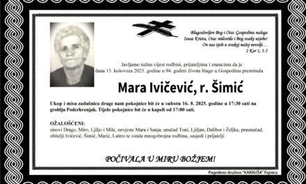 Preminula je Mara Ivičević, rođ. Šimić