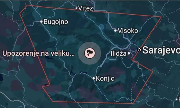 Upozorenje na veliku opasnost od snažne grmljavinske oluje
