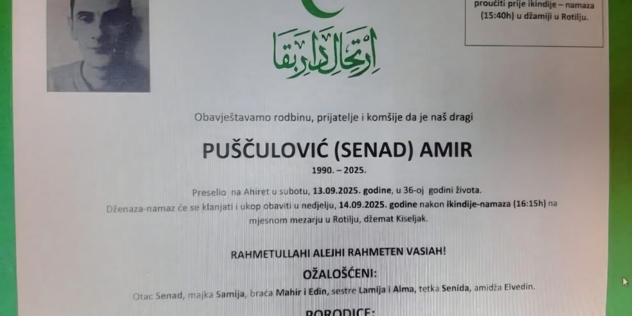 Preminuo je Amir Puščulović