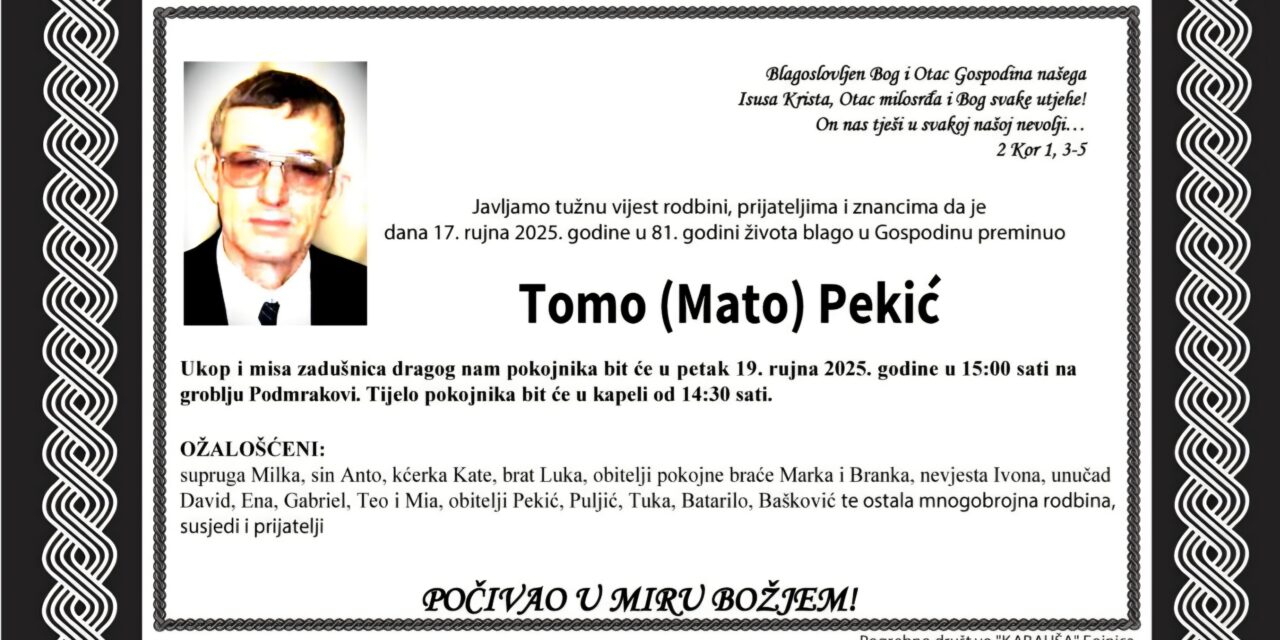 Preminuo je Tomo Pekić