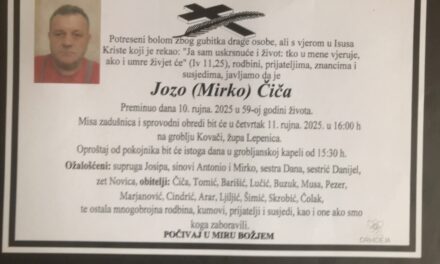 Preminuo je Jozo Čiča