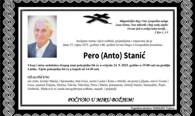 Preminuo je Pero Stanić