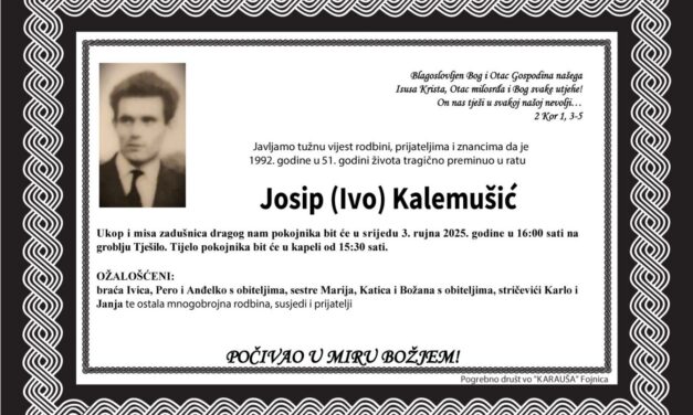Preminuo je Josip Kalemušić
