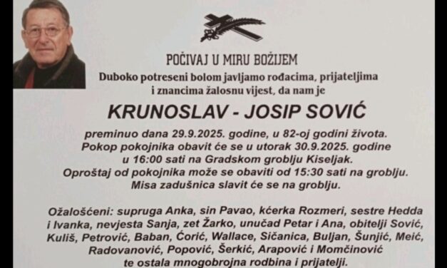Preminuo je Krunoslav Sović