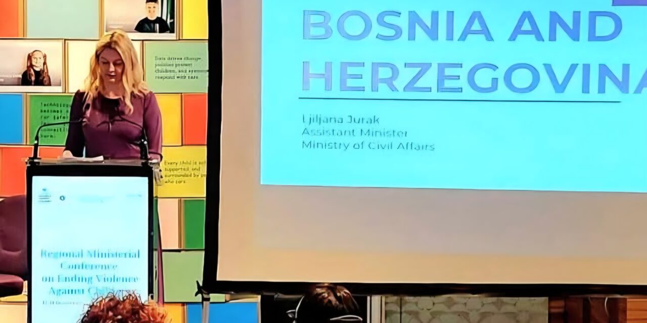 Bukurešt: Ljiljana Jurak, pomoćnica ministra u Ministarstvu civilnih poslova Bosne i Hercegovine, potvrdila snažnu posvećenost zaštiti svakog djeteta od nasilja i izgradnji sigurnijih zajednica
