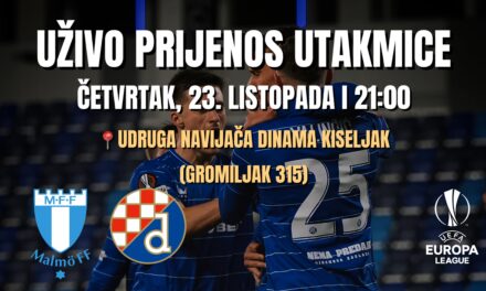 Dinamo nastavlja europski put, UND Kiseljak organizira zajedničko gledanje utakmice