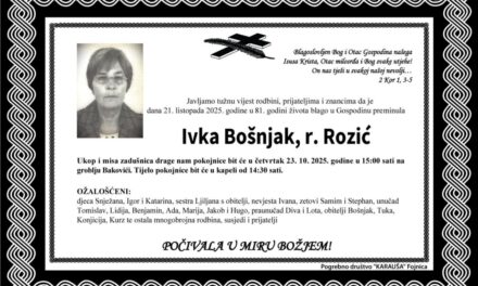 Preminula je Ivka Bošnjak rođ. Rozić