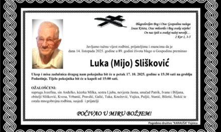 Preminuo je Luka Slišković