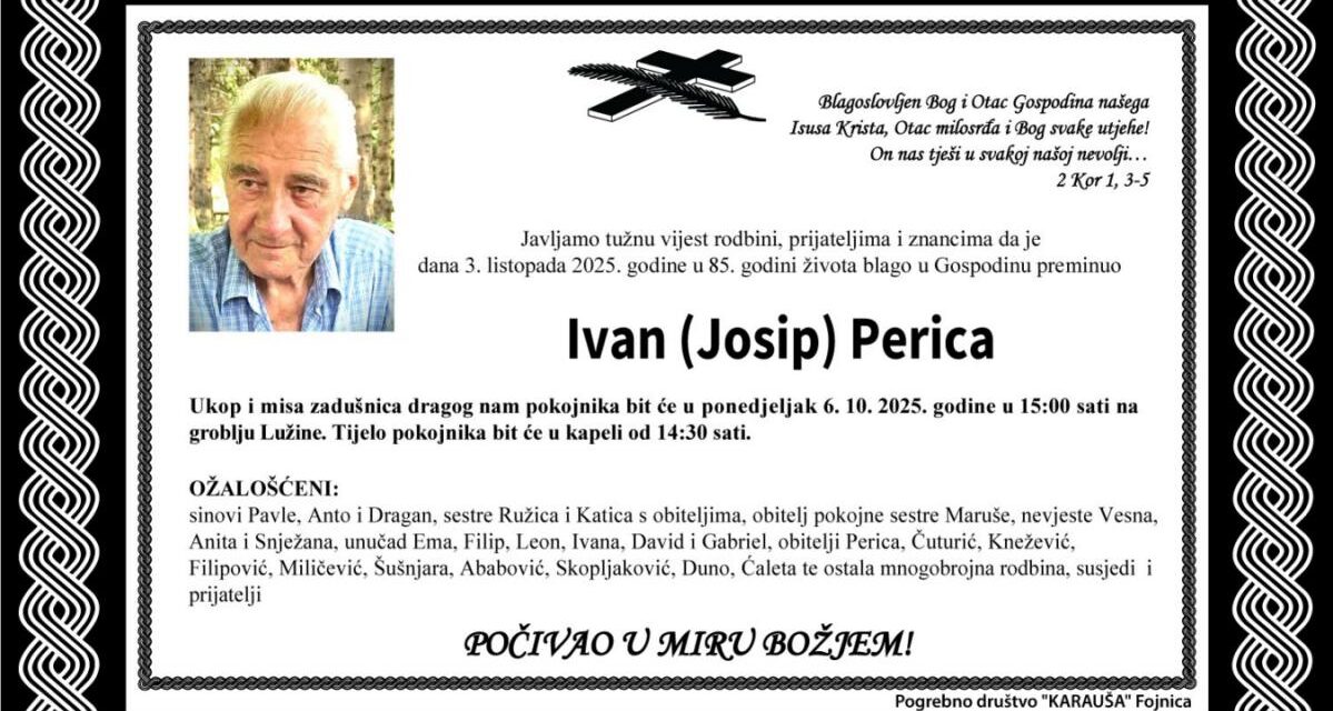 Preminuo je Ivan Perica