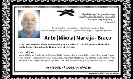 Preminuo je Anto Markija -Braco