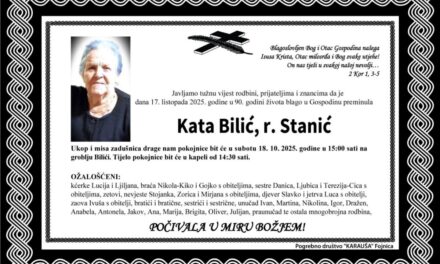 Preminula je Kata Bilić, rođ. Stanić