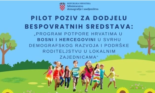Otvoren poziv: Milijun eura potpore Hrvatima u BiH za demografski razvoj i podršku roditeljstvu