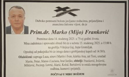 Preminuo je prim. dr. Marko Franković