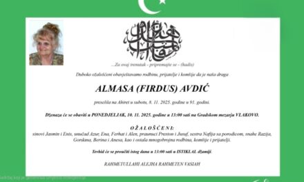 Preminula je Almasa (Firdus) Avdić